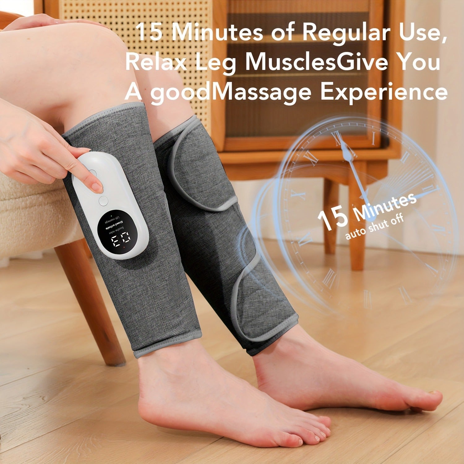 Rechargeable Heated Leg Massager with Air Compression – Cordless Calf ...